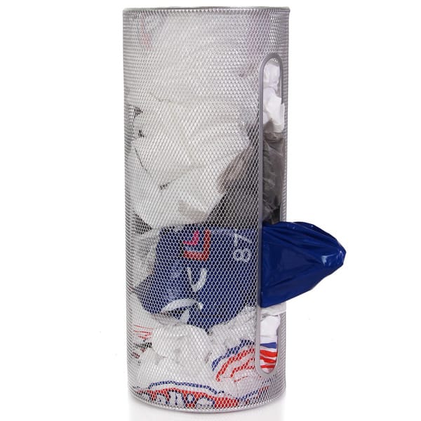 Ybm Home Wall Mount Cylinder Silver Mesh Grocery Bag Saver