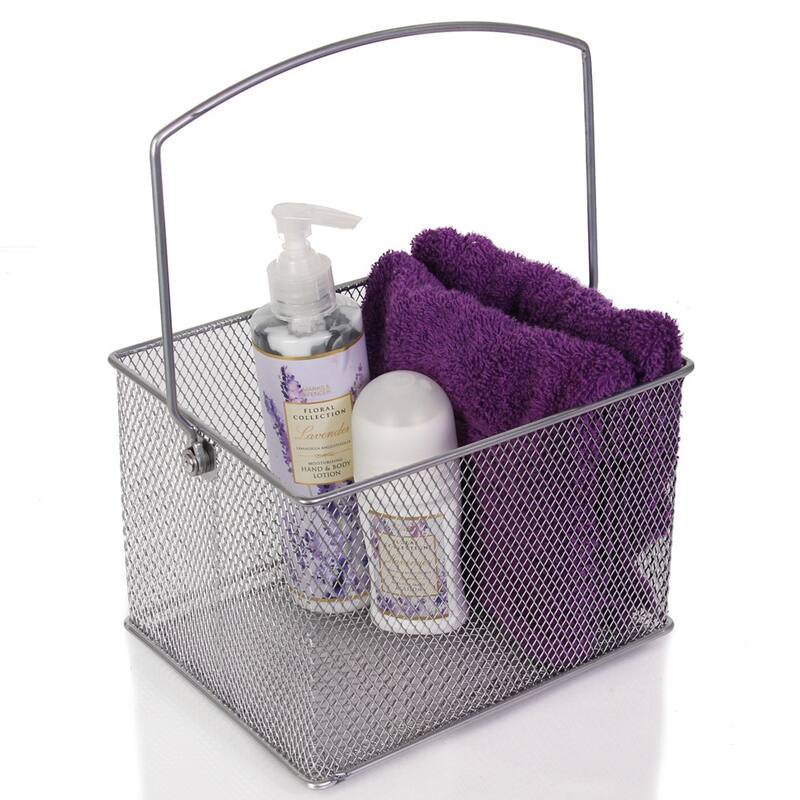 YBM Home Stainless Steel Rectangle Mesh Condiment Caddy and Utensil/ Napkin Holder, 2370