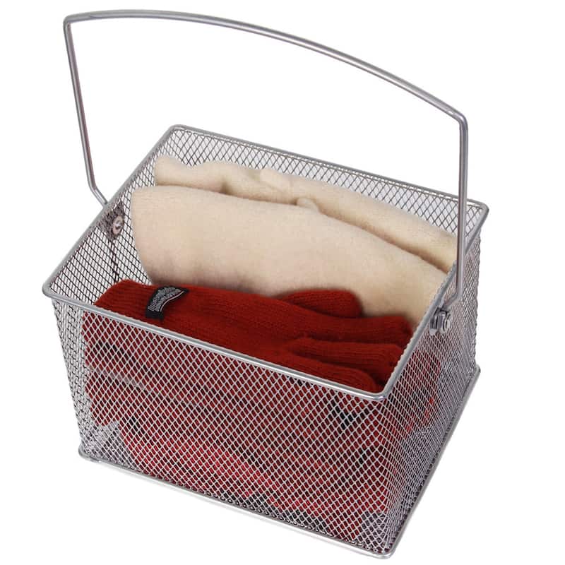 YBM Home Stainless Steel Rectangle Mesh Condiment Caddy and Utensil/ Napkin Holder, 2370