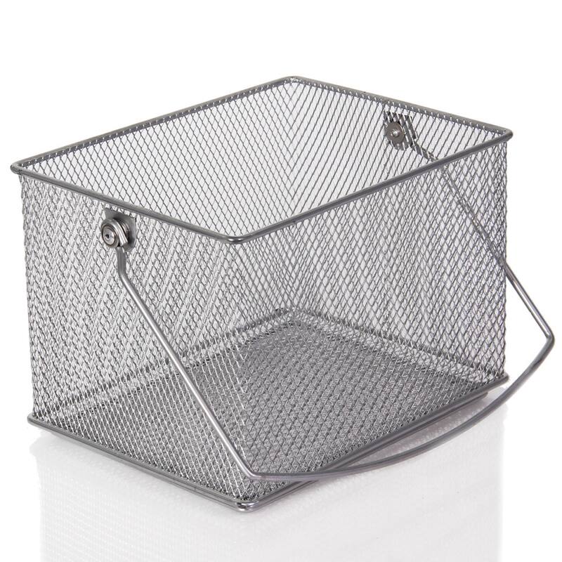 YBM Home Stainless Steel Rectangle Mesh Condiment Caddy and Utensil/ Napkin Holder, 2370
