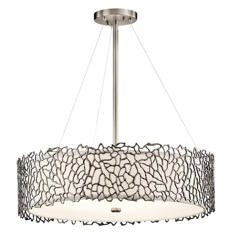 Kichler Lighting Silver Coral Collection 4-light Classic Pewter Chandelier/Pendant