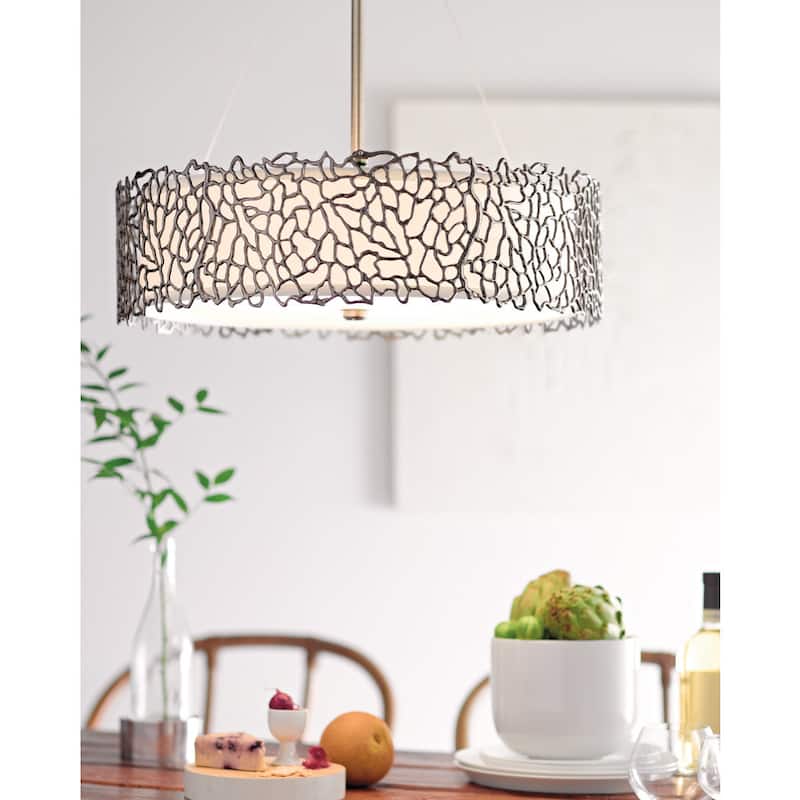 Kichler Lighting Silver Coral Collection 4-light Classic Pewter Chandelier/Pendant