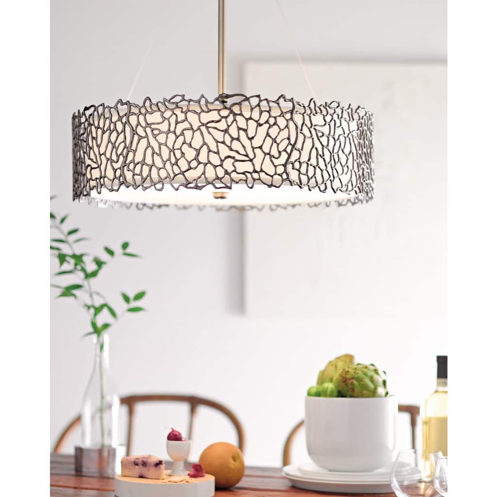 Kichler Lighting Silver Coral Collection 4-light Classic Pewter Chandelier/Pendant