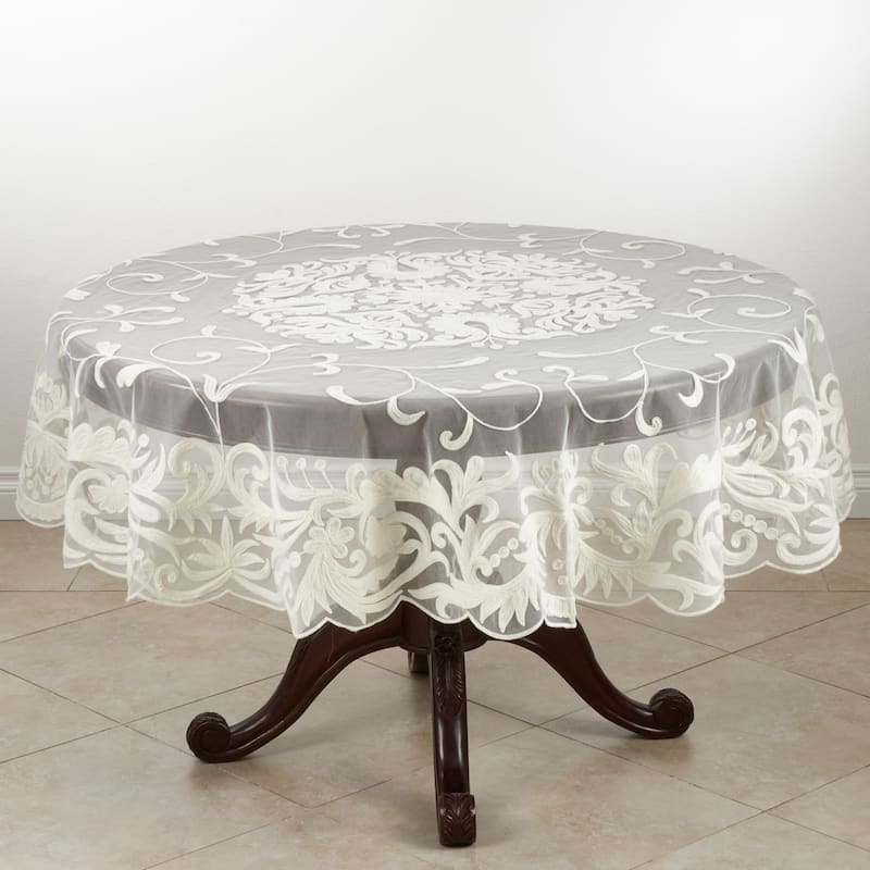 Embroidered Tablecloth - Ivory