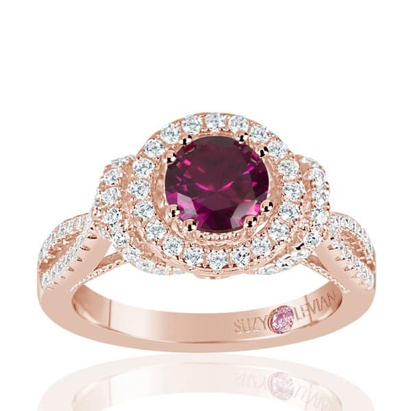 Shop Suzy L Rose Sterling Silver Created Ruby And White Cubic