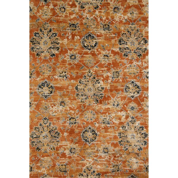 Microfiber Verona Floral Damask Rug
