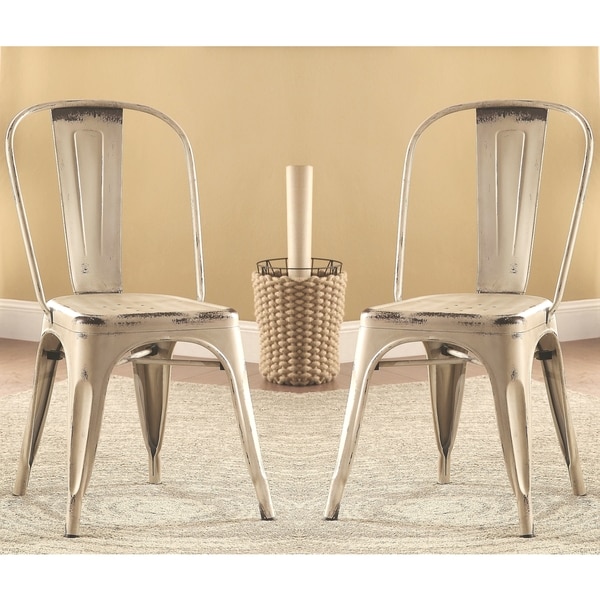 White metal sales distressed chairs