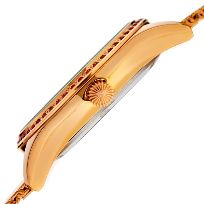 Akribos XXIV Women's Quartz Swarovski Crystal Gold-Tone Mesh Bracelet Watch