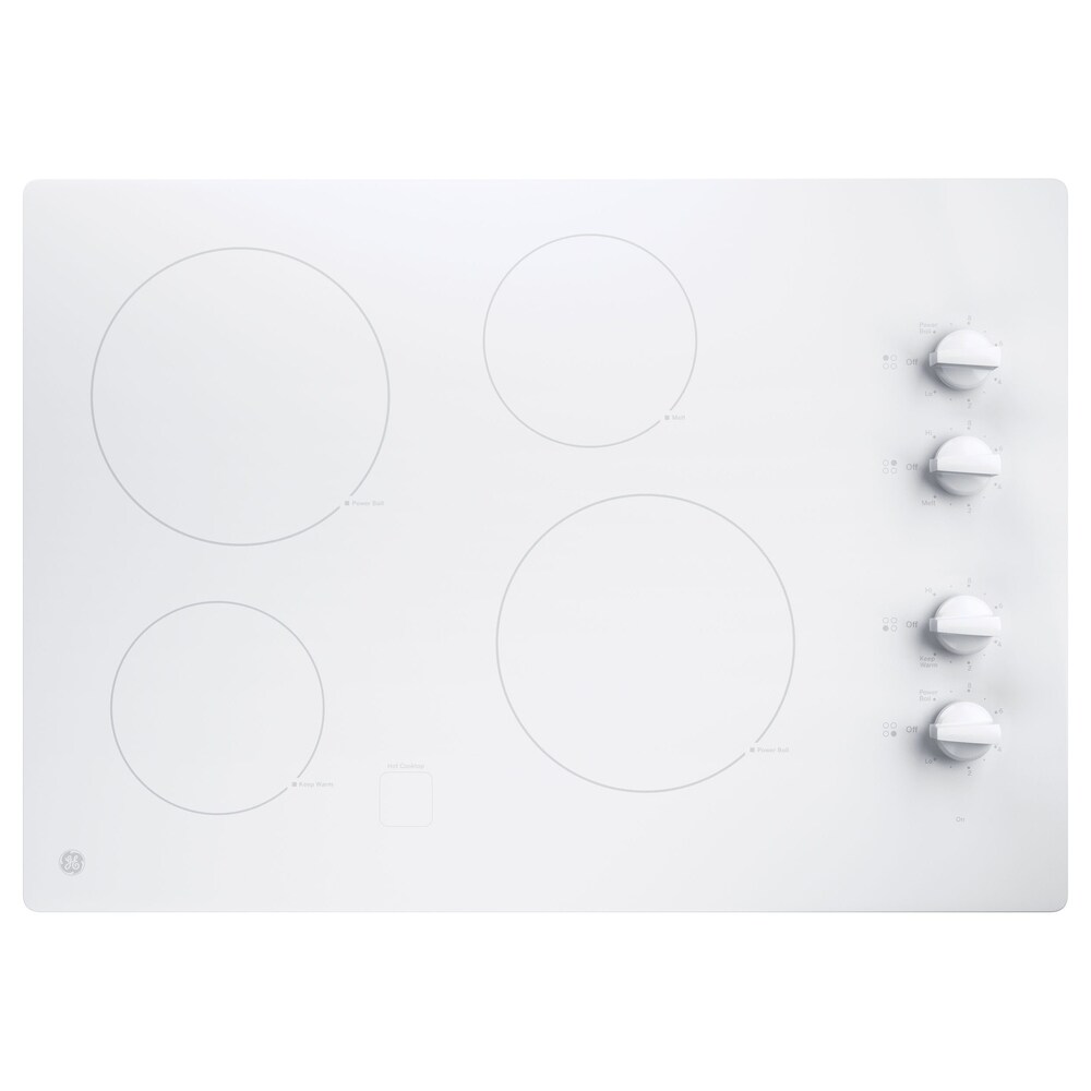 GE  30-inch Built-in Knob Control Electric Cooktop (WHITE)