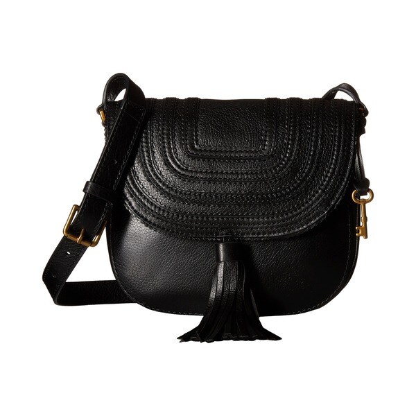 Shop Fossil Black Leather Saddle Crossbody Handbag - Free Shipping Today - Overstock - 13455373