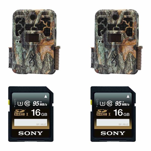 (2) Browning RECON FORCE FHD PLATINUM BTC7FHDP Trail Game Camera (10MP) w/ Sony 16GB Memory Cards