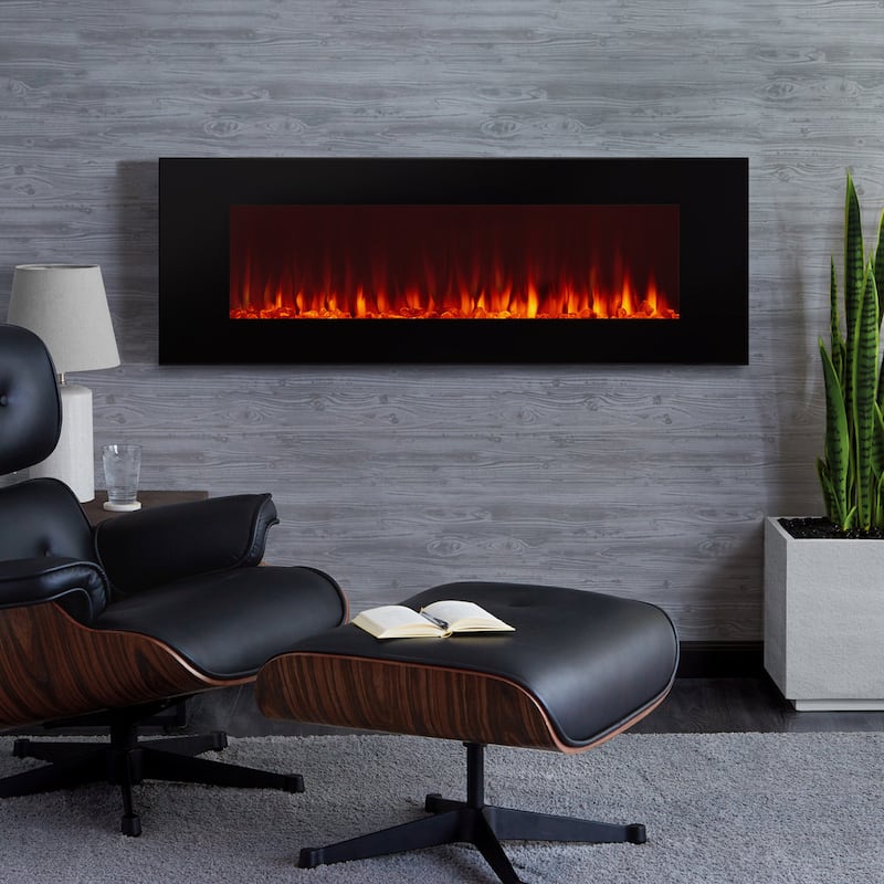 DiNatale 50" Black Contemporary Electric Fireplace by Real Flame