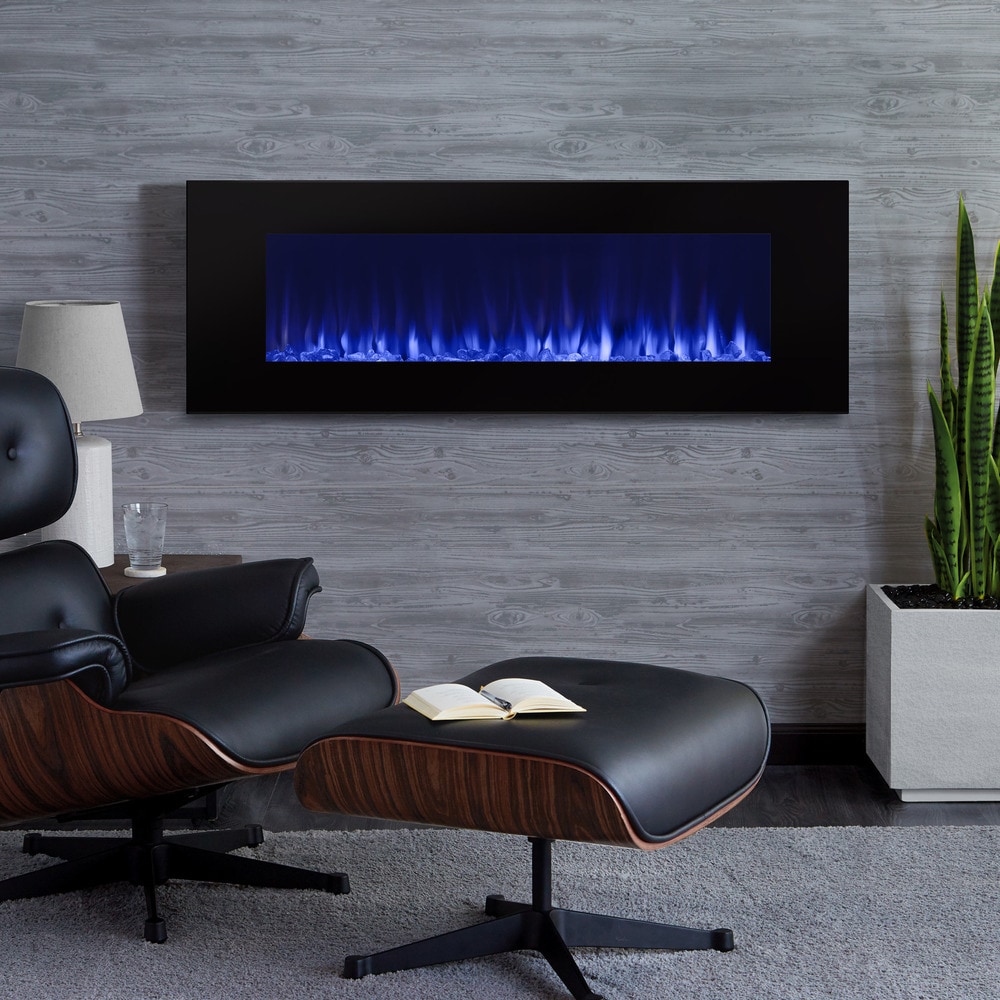Real Flame DiNatale Electric Wall-Mount Fireplace in Black 50"