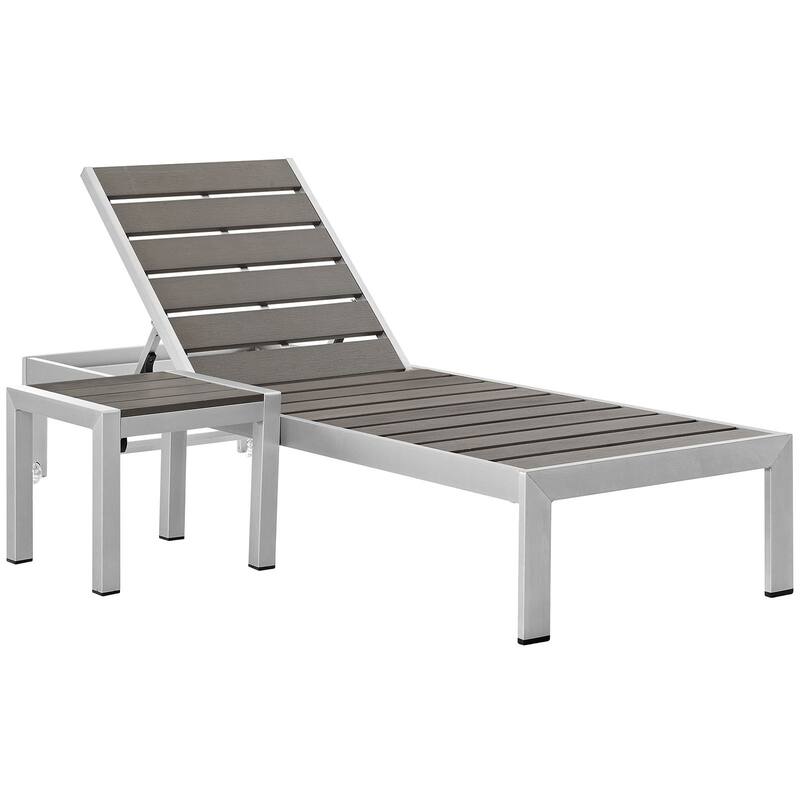 Shore Aluminum Outdoor Grey 2-piece Patio Set