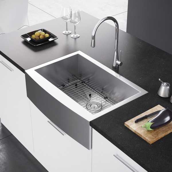 Shop Exclusive Heritage 30 x 21 Single Bowl Stainless Steel Kitchen Farmhouse Apron Front Sink ...