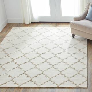 7 X 9 Rugs For Less Hand Hooked Carolyn Ivory Beige Moroccan Trellis Rug 7 6 X 9
