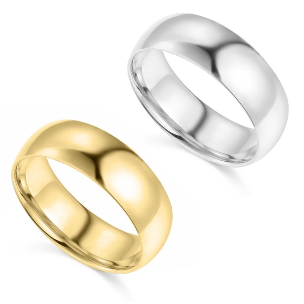 14k Yellow or White Gold 7 mm Polished Comfort Fit Wedding Band. Opens flyout.