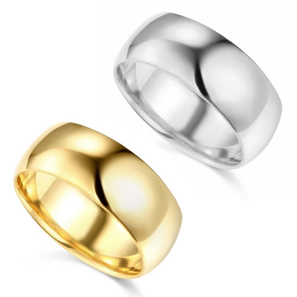 14k Yellow or White Gold 8 mm Polished Comfort Fit Wedding Band. Opens flyout.
