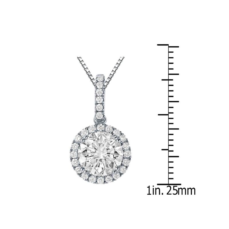 Auriya 14k Gold 2 1/4ct TDW Round Halo Diamond Necklace (J-K, SI2-SI3)