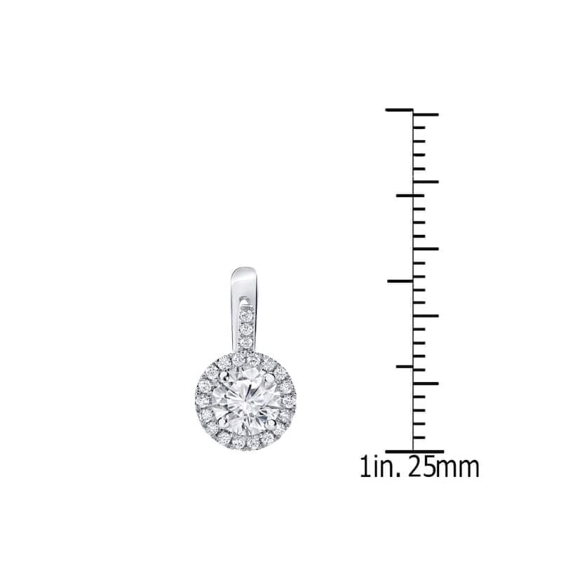 14k Gold Round 2 2/5ct TDW Diamond Halo Dangle Earrings by Auriya (H-I, SI1-SI2)