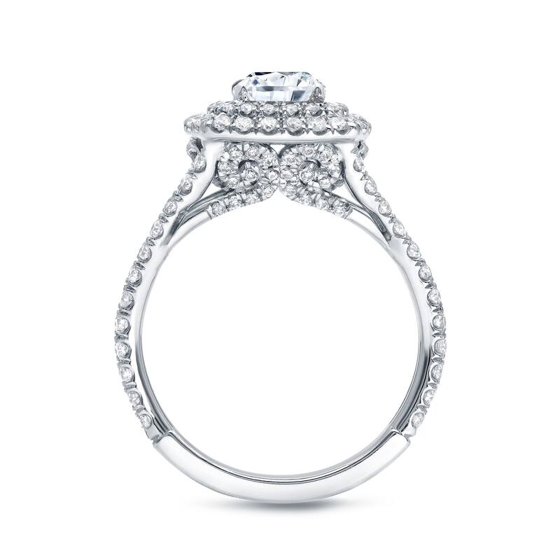 Auriya 18k Gold 2 1/4 carat TW Cushion-cut Halo Diamond Engagement Ring H-I, VS1-VS2