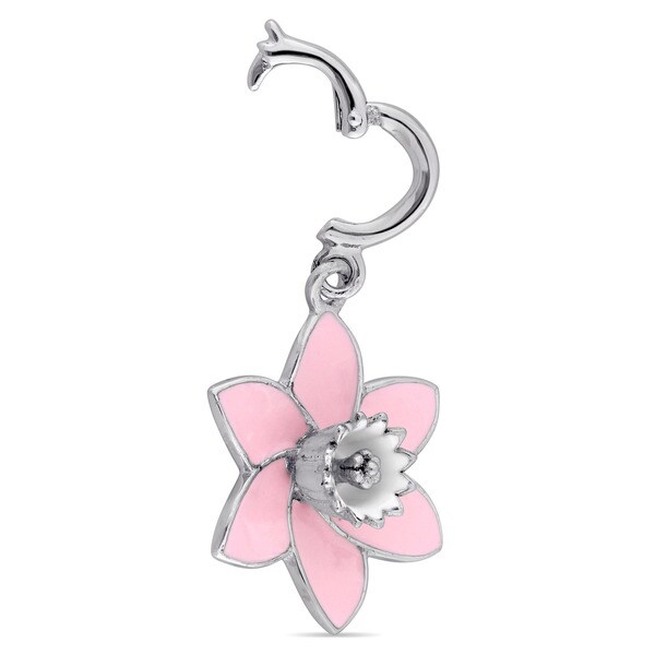 13 mm Sterling Silver Crystal Charm Bead Peridot /& Pink Topaz Flower Color Charm Bracelet Compatible