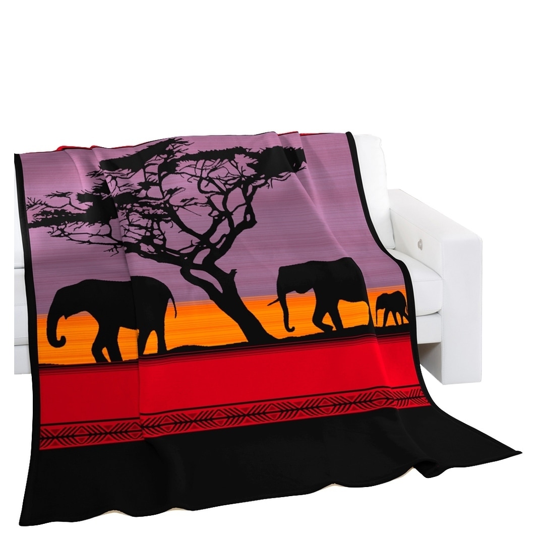 Deluxe Comfort Biederlack Collection African Sunset Throw Blanket, 60