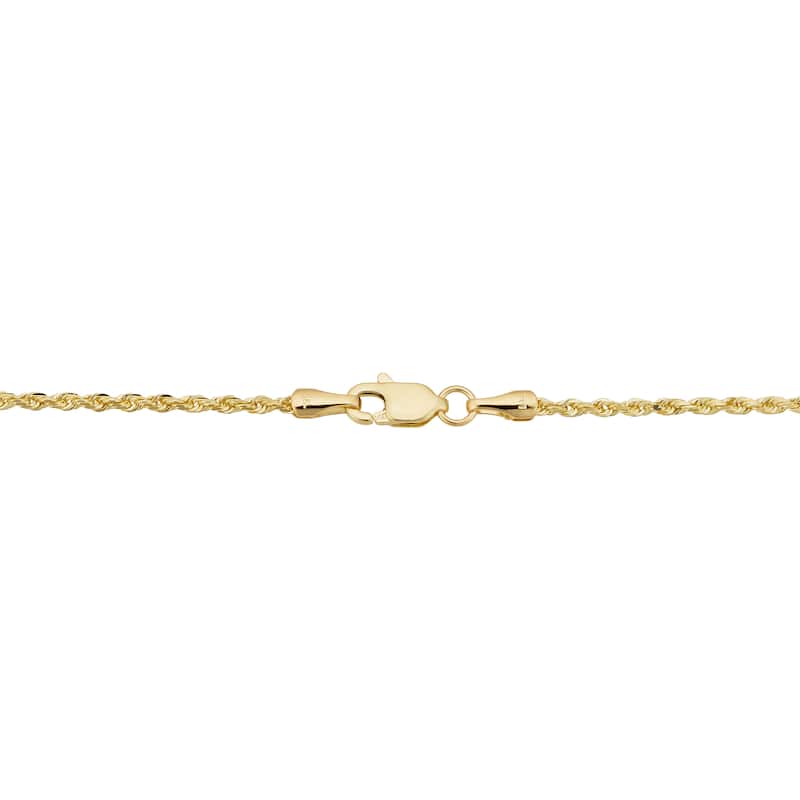Fremada 14k Yellow Gold 1.5-mm Solid Rope Chain Anklet (10 inches)