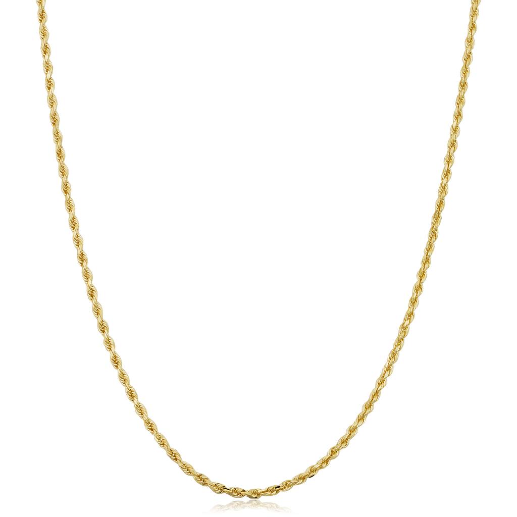 Fremada 14k Yellow Gold 1.5-mm Solid Rope Chain Necklace (14 - 30 inches)