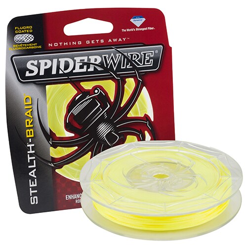 Spiderwire Stealth Braid Superline Line Spool 200 Yards, 0.008" Diameter, 10 lbs Breaking Strength, Hi-Vis Yellow