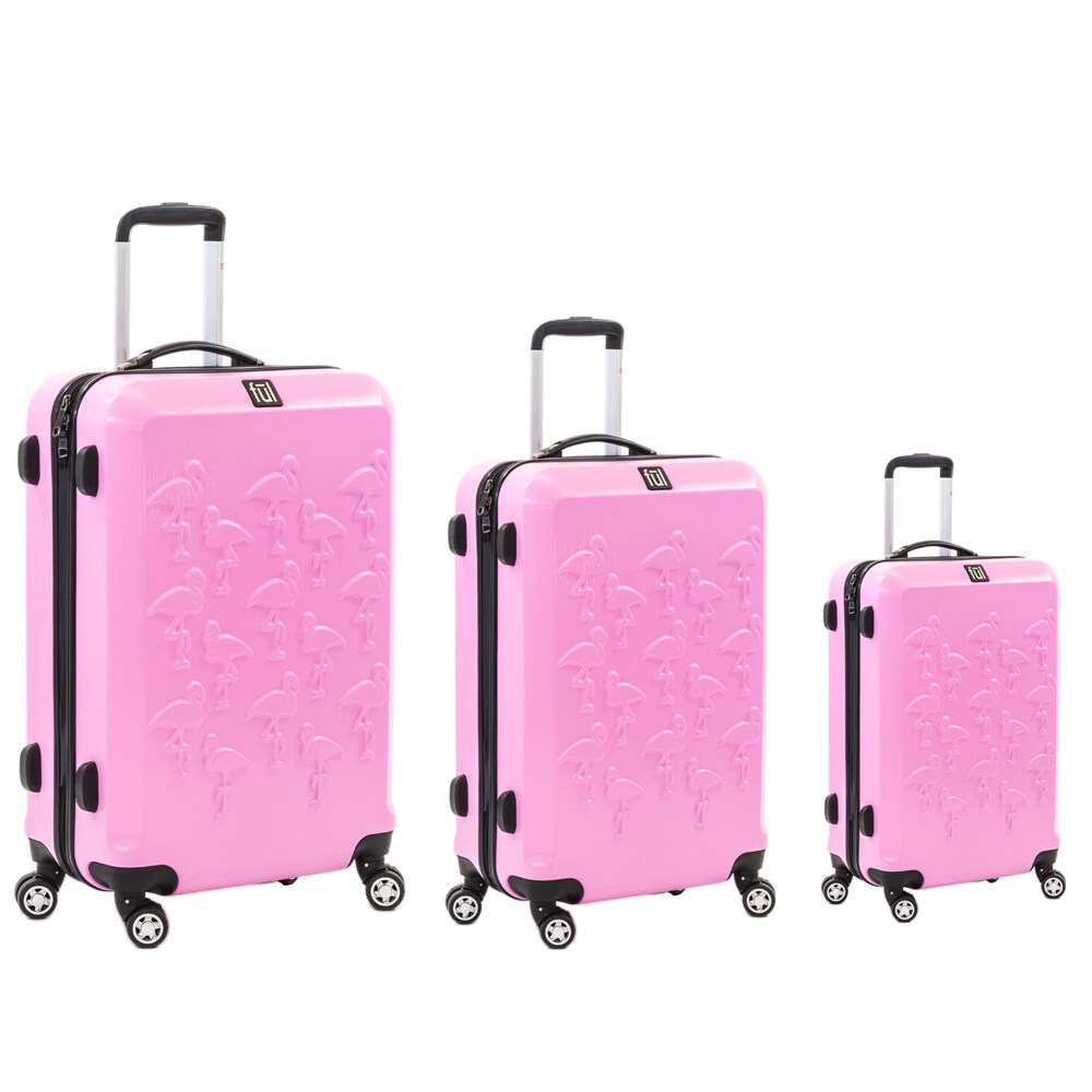 large flamingo suitcase