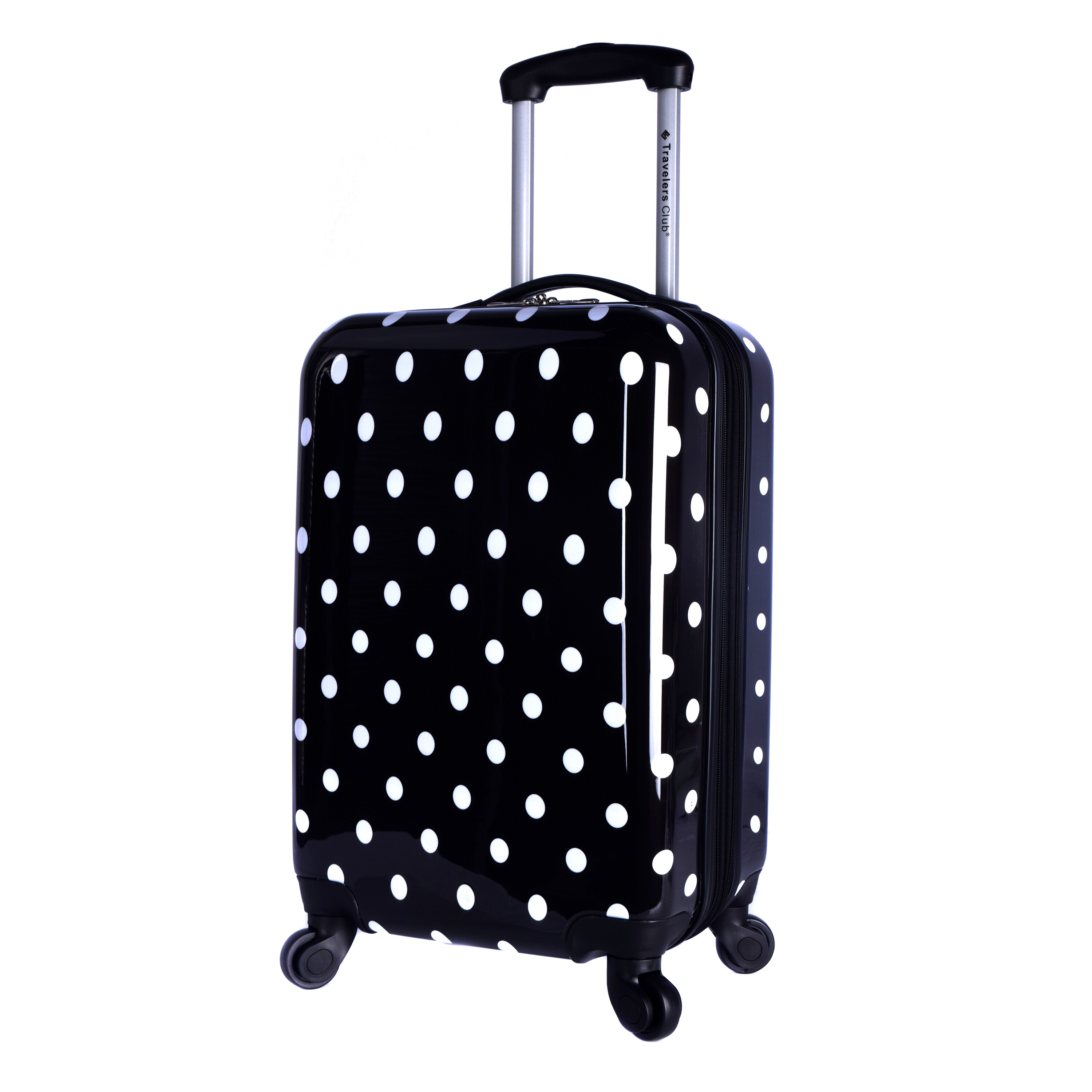 polka dot hardside luggage
