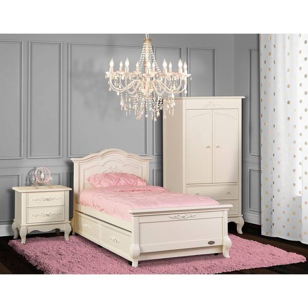 slide 2 of 4, Evolur Aurora Trundle, Ivory Lace
