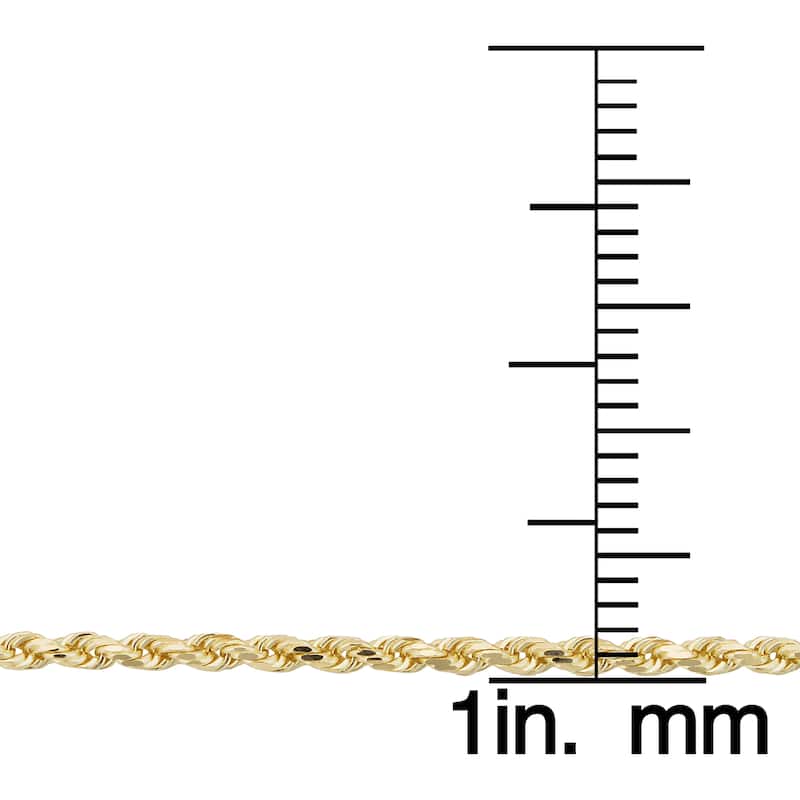 Fremada 14k Yellow Gold 1.7-mm Solid Rope Chain Anklet (10 inches)