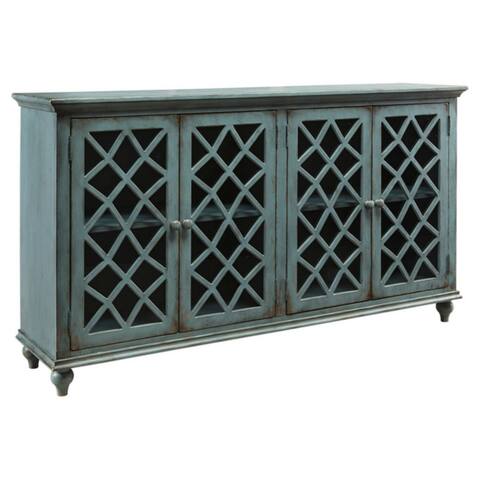 Mirimyn Antique Teal Vintage Accent Cabinet