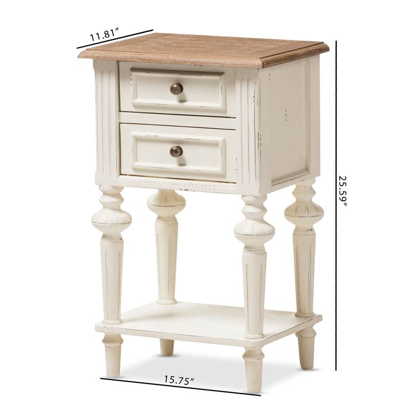 The Gray Barn Windy Knob Weathered Oak and White Wash Nightstand
