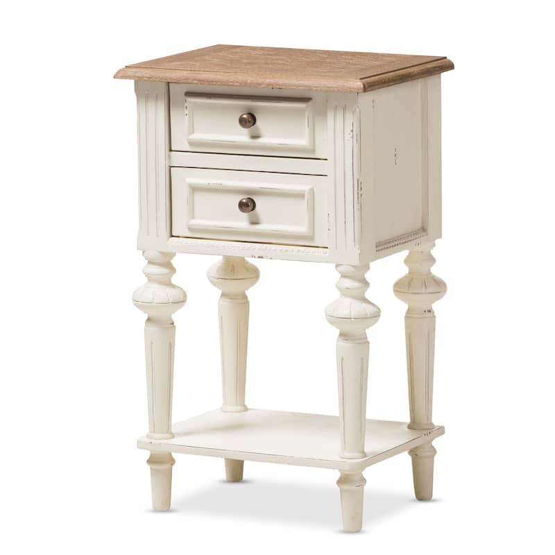 The Gray Barn Windy Knob Weathered Oak and White Wash Nightstand