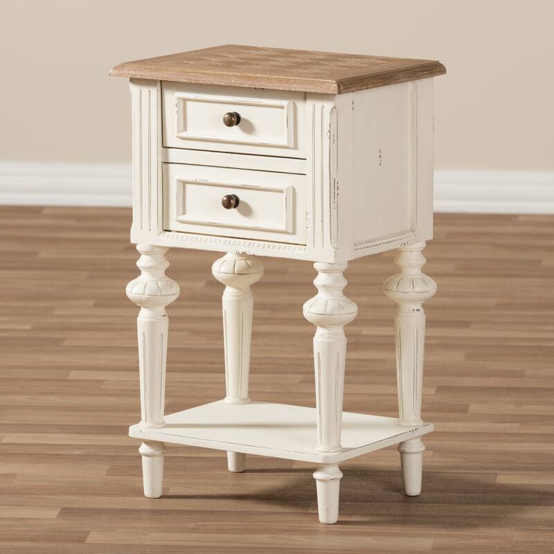 The Gray Barn Windy Knob Weathered Oak and White Wash Nightstand