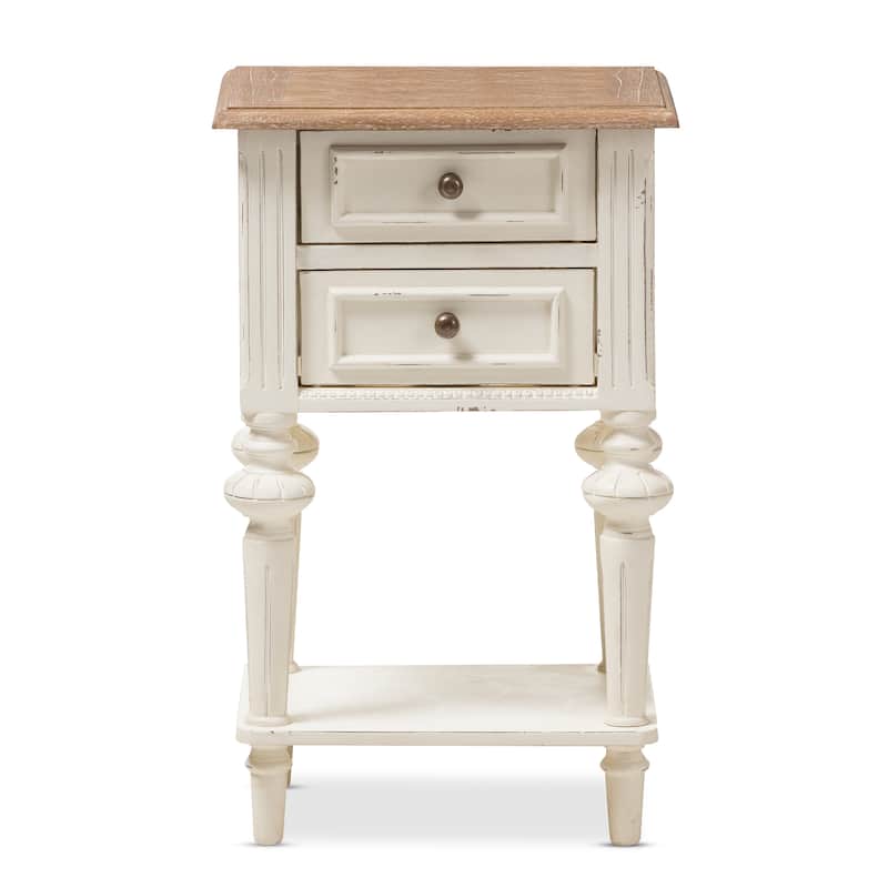 The Gray Barn Windy Knob Weathered Oak and White Wash Nightstand