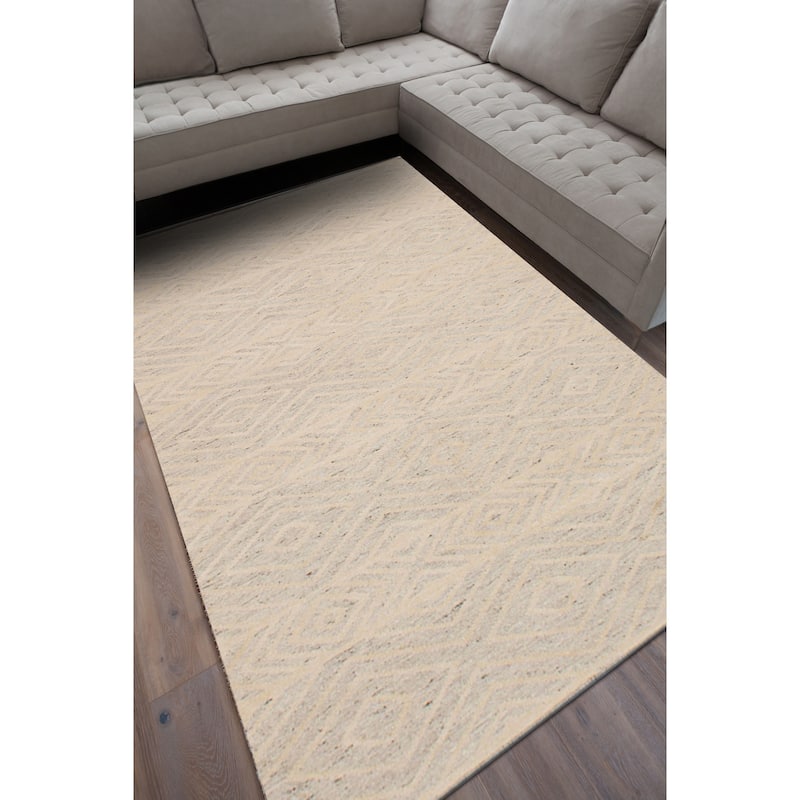 Flat-weave Tribeca M10023 Yellow Wool Kilim