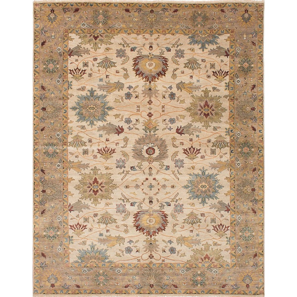 ECARPETGALLERY Hand-knotted Jules Serapi Ivory Wool Rug - 9'0 x 11'8