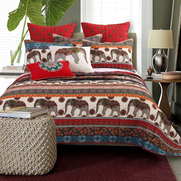 Barefoot Bungalow Kandula Desert Elephant 3-piece Quilt Set