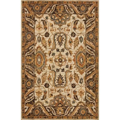 Alexander Home Madaline Hand-Hooked Botanical 100% Wool Area Rug
