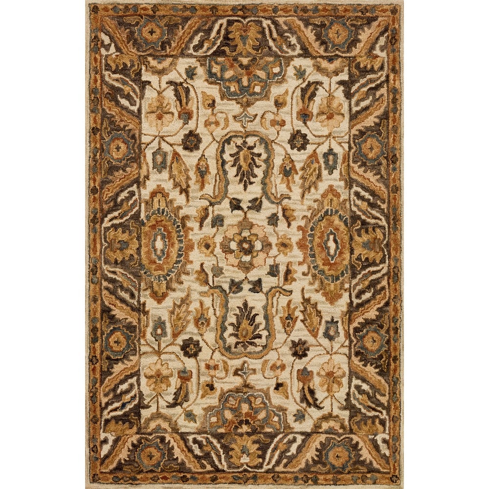 Alexander Home Madaline Hand-Hooked Botanical 100% Wool Area Rug