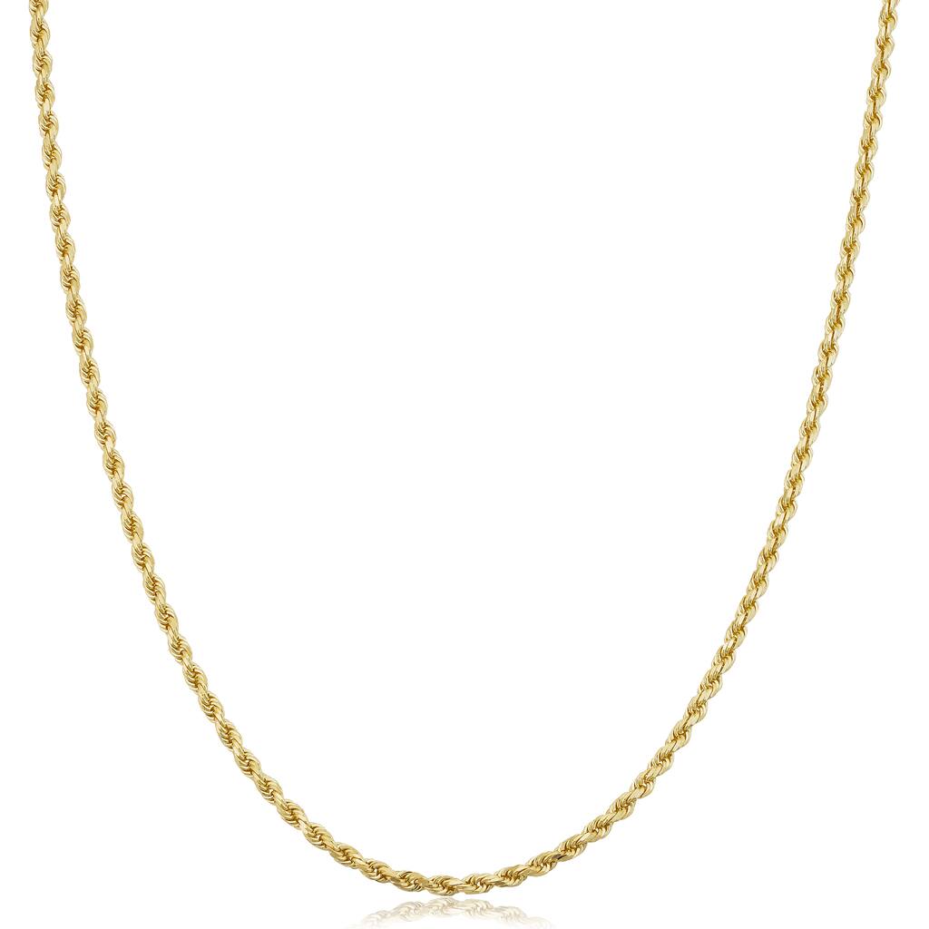 Fremada 14k Yellow Gold 1.7-mm Solid Rope Chain Necklace (14 - 36 inches)