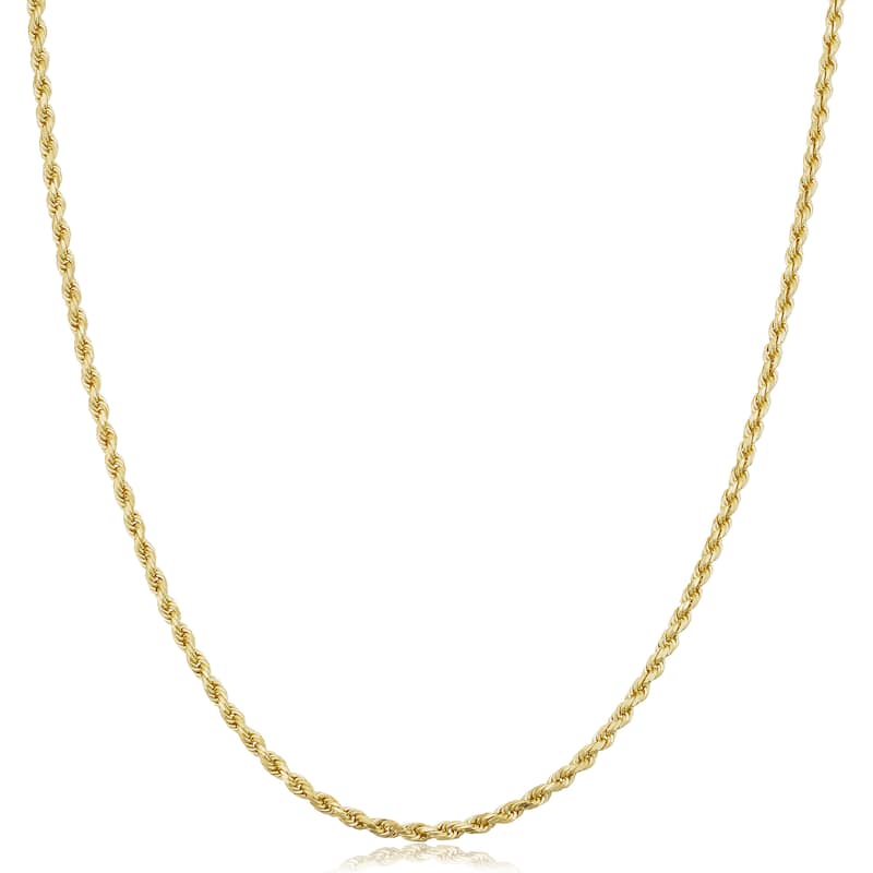 Fremada 14k Yellow Gold 1.7-mm Solid Rope Chain Necklace (14 - 36 inches)