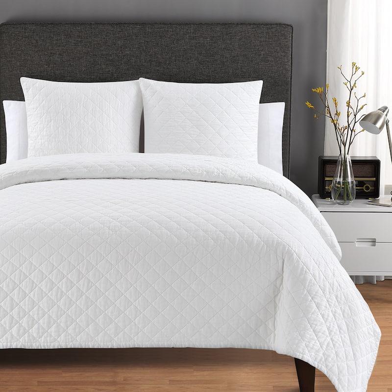 Quilted Washed Belgian Linen Euro Shams (Set of 2)