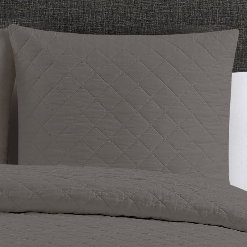 Quilted Washed Belgian Linen Euro Shams (Set of 2)
