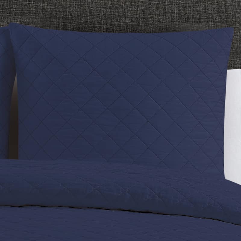 Quilted Washed Belgian Linen Euro Shams (Set of 2)