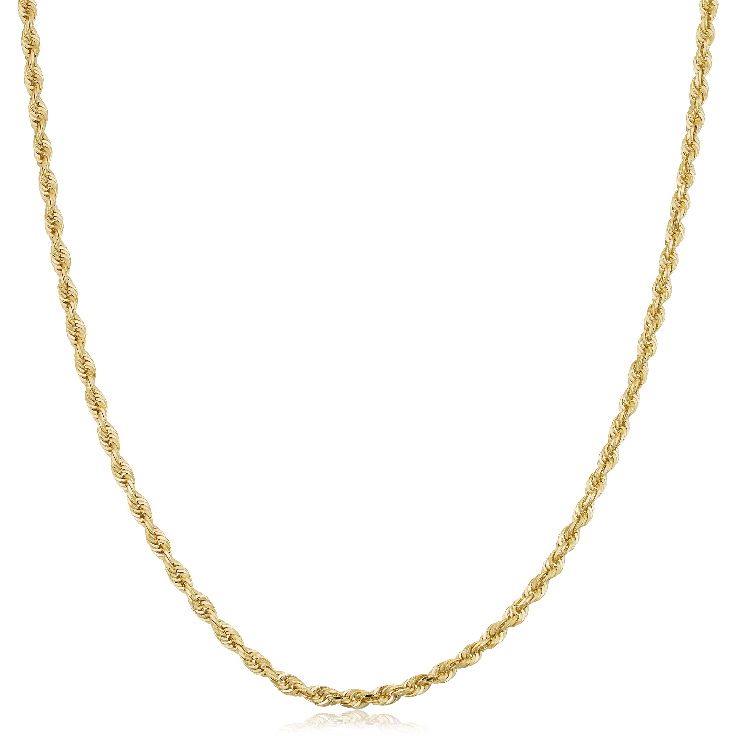 Au Naturale Unisex 14k Yellow Gold 2.5-mm Solid Rope Chain 16 - 36-inch Necklace